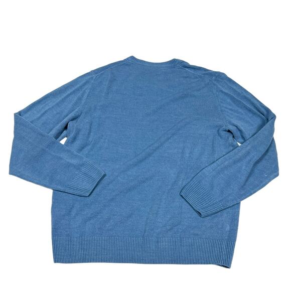US Polo Assn. Sweater Blue High V-Neck Long Sleeve Knit Pullover Men's Large - Picture 8 of 8